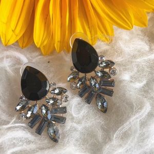 Black rhinestone statement earrings